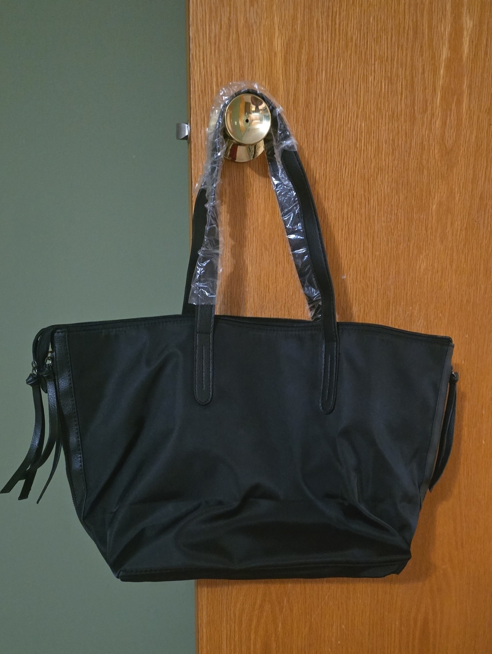 Botkier Black Women's Nylon Tote with Black Leather Trim. NWT - Picture 3 of 8